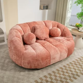 Kumix Bean Bag Sofa, Lazy Sofa Durable Comfort Lounger High Back Bean Bag Chair Couch for Adults and Kids, Indoor & Outdoor, Bean Bag Sofa with 2 Seats, Accent Floor Soft Lounge Chair, Pink